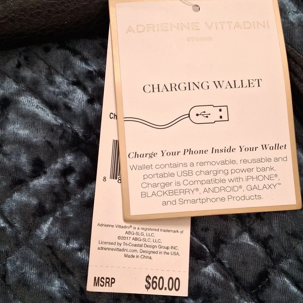 Adrienne Vittadini Charcoal Textured Wallet